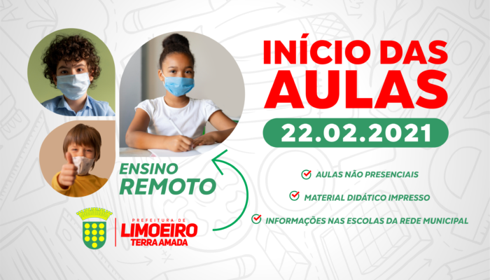 Aulas da Rede Municipal de Limoeiro começam no dia 22 de fevereiro na modalidade remota