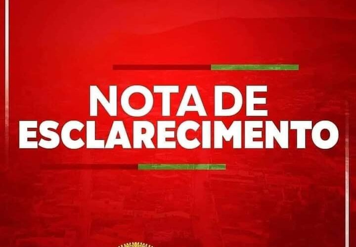 NOTA DE ESCLARECIMENTO!!