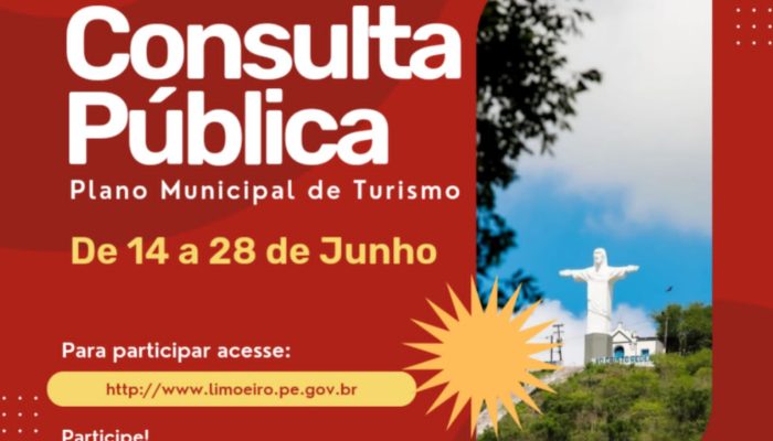 Prefeitura de Limoeiro e COMTUR lançam Consulta Pública para elaboração do Plano Municipal de Turismo